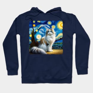 Cymric Starry Night Inspired - Artistic Cat Hoodie